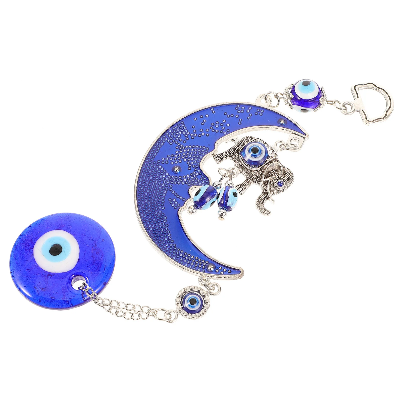 

Evil Eye Hanging Amulet Decor Turkish Ornament Wall Protection Blue Elephant Charm Pendant Feng Blessing Nazar Shui Mirror Lucky