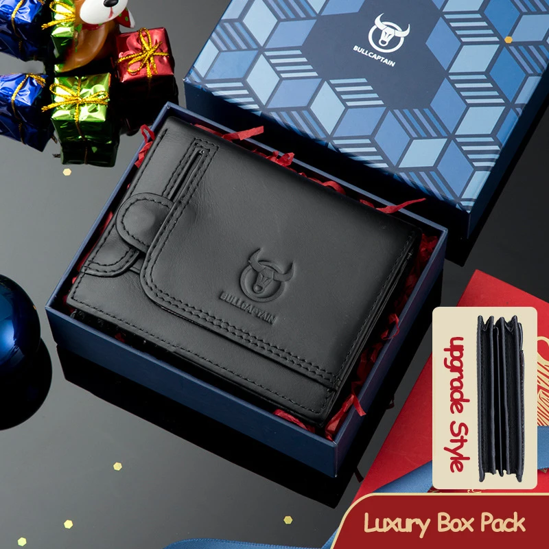 Top Layer Cowhide Men's Leather Wallet Multi-functional Small Driver's License Card Money Clip Small Money Bag