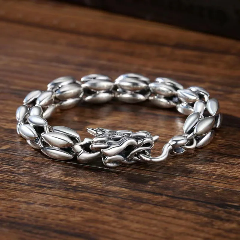 

SYJ Jewelry Retro Thai Silver Domineering Leading Men's Bracelet Personalized Fashion Minimalist Design Vintage Craftsmanship