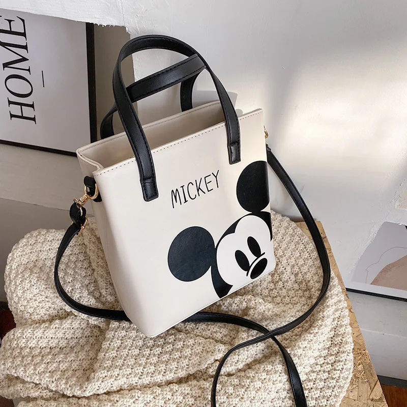 Disney Bag Mickey Shoulder Bag Women's Crossbody Bag Fashion Mickey Catone Print Tote Bag Everything with Personality Handbag