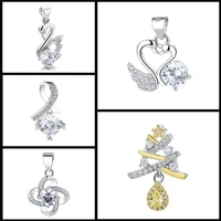 hot 925 silver independent creative exquisite lovely swan shining christmas tree lady pendant without chain fashion jewelry