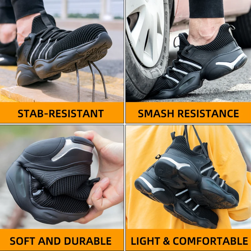 Pdmcms Work Boots Men Indestructible Steel Toe Shoes Safety Boot Women Work Sneakers Anti-puncture Working Shoes Dropshipping