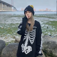 2021 new skull print t shirts hip hop gothic top hoodies black tees streetwear harajuku anime tops hoddies y2k women clothing