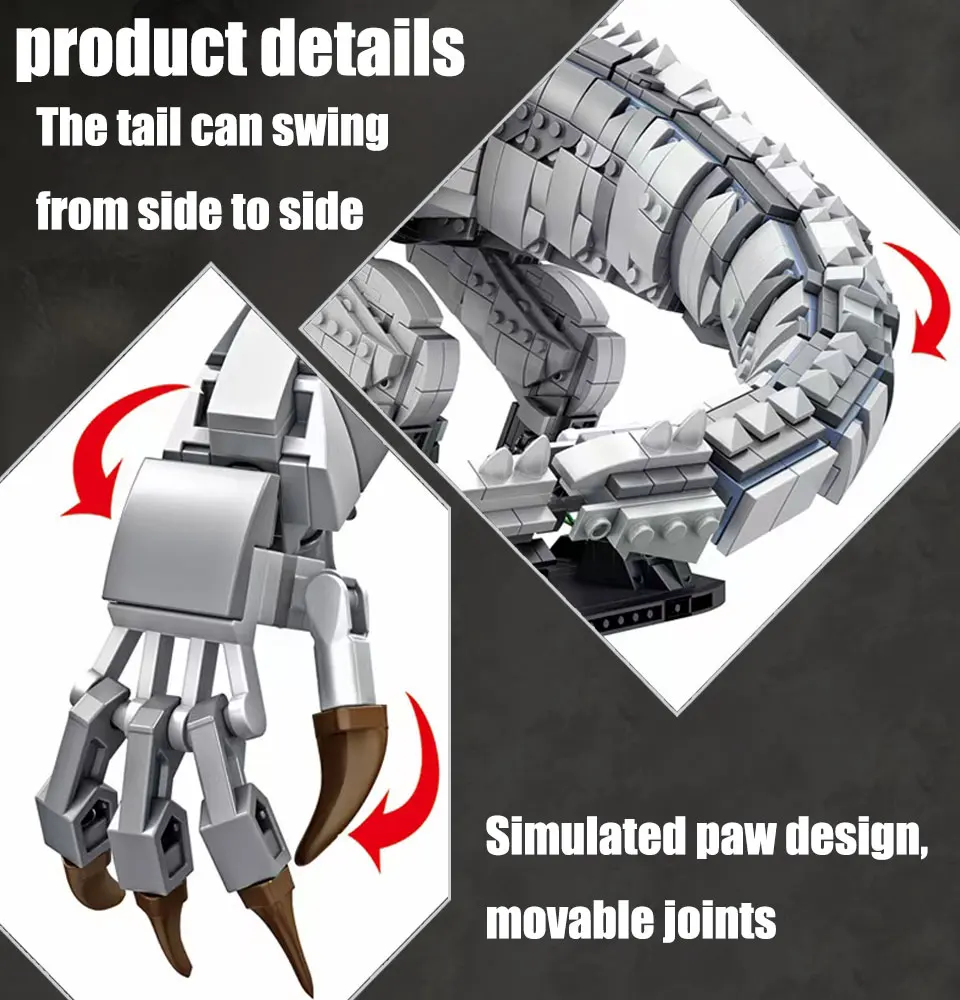 Фото MOC Technology Парк Юрского периода, индоминус Рекс, строительные блоки, модель дракона Mosasaur T-Rex №4