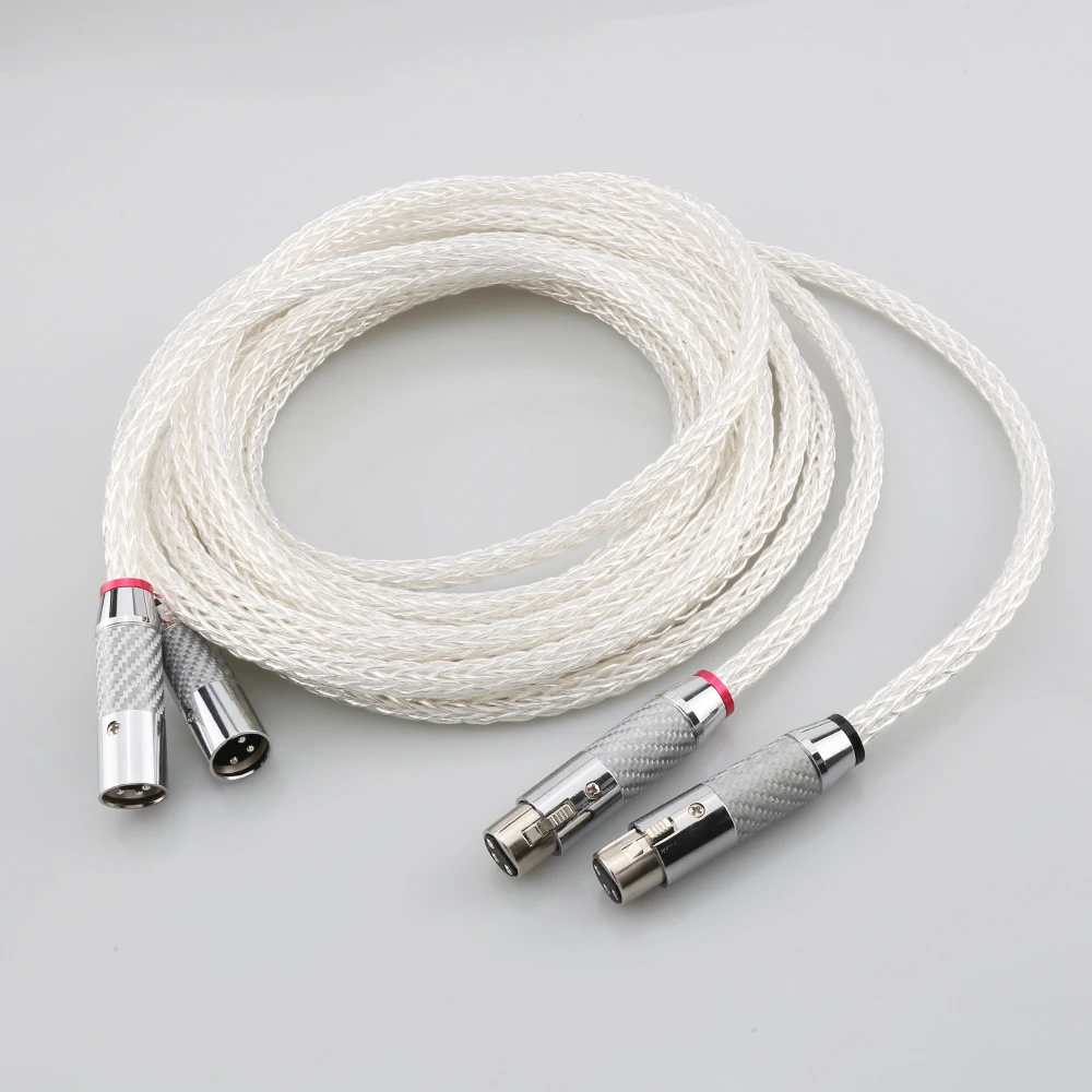 

1 пара OCC посеребренный аудиокабель XLR балансировочный кабель XLR кабель штекер-гнездо M/F аудиокабель 8AG твист-кабель