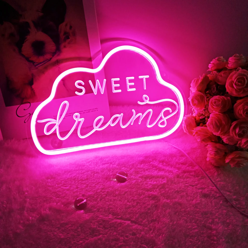 Неоновые светодиодные вывески Sweet Dream 12 2X7 87 дюйма в форме облака украшение для