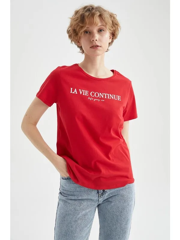 

Regular Fit Font Printed Short Sleeve T-Shirt T Shirt Y2K Top Nostalgic Summer Women T-Shirt Anime bluz