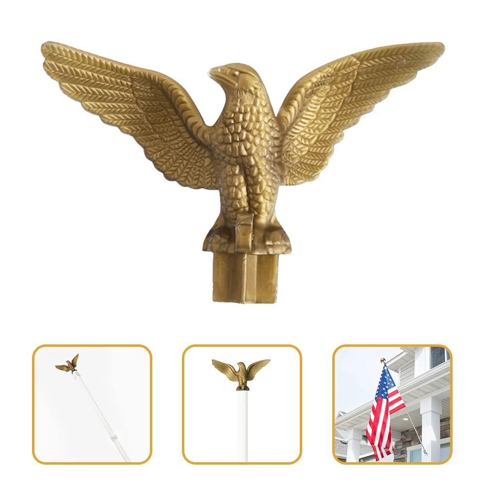 

2pcs Plastic Flag Head Ornamental Flag Topper Garden Flag Pole End Eagle Decor