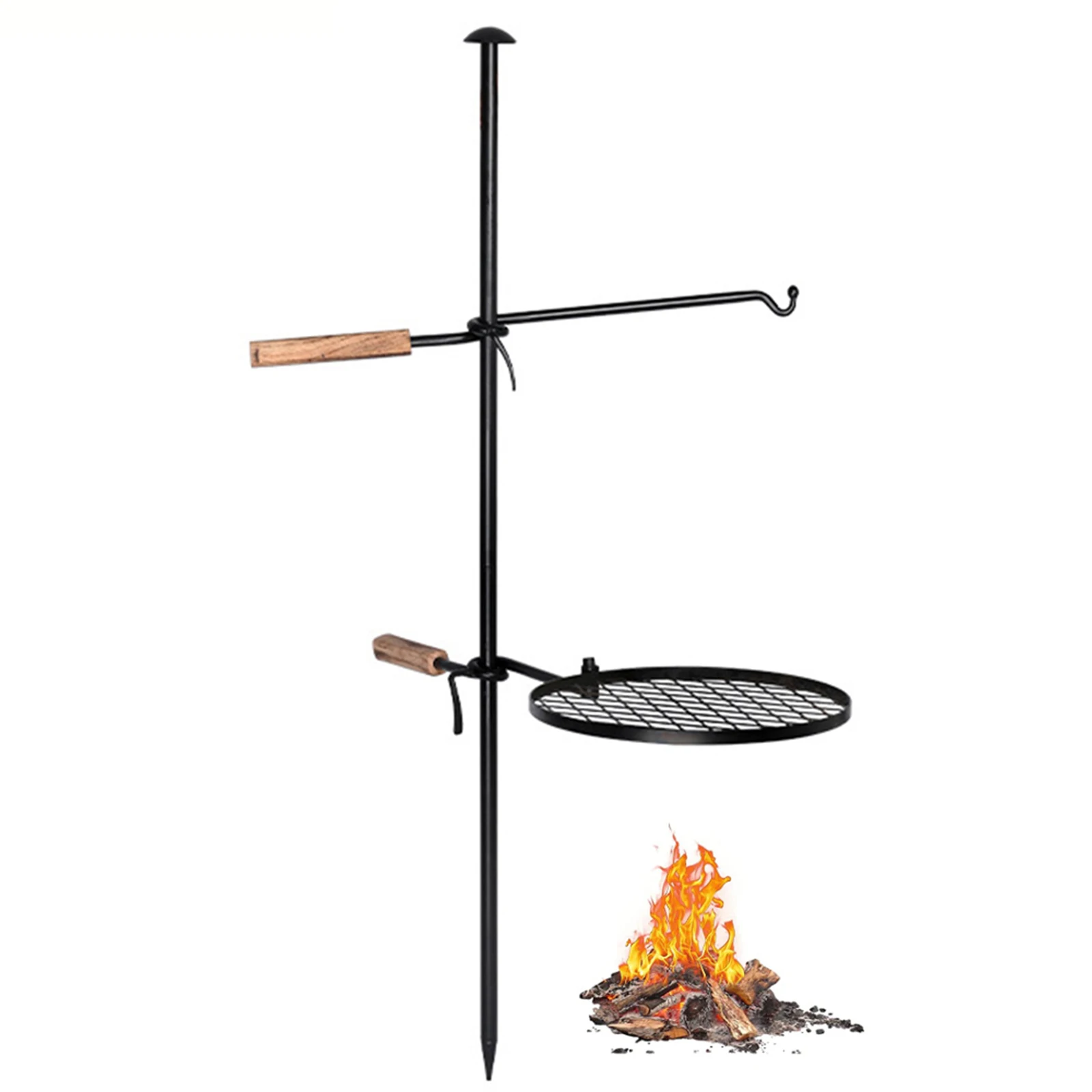 

Heavy Duty Layer Swivel Charcoal Grill Stand Carbon Meat Grills Campfire Barbecue For Outdoor Camping Flame BBQ Cooking