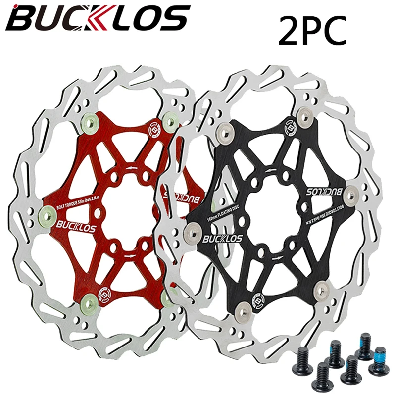 

2PC BUCKLOS Bicycle Disc Brake Rotors 160/180/203mm MTB Disc Brakes Rotor Road Mountain Bike Brake Rotor Floating Rotors