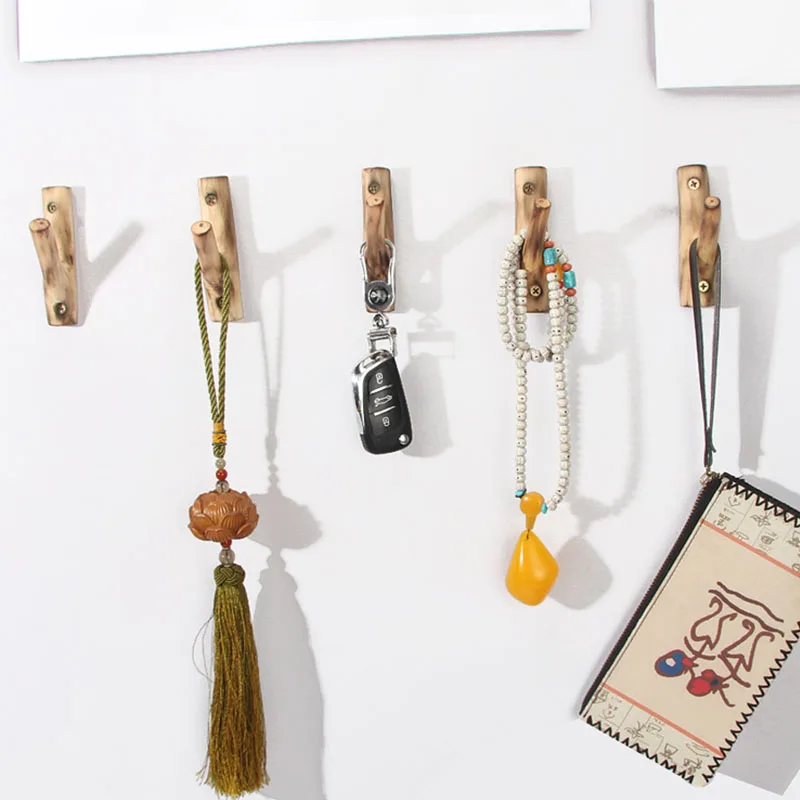 

Креативный держатель для ключей в виде дерева, органайзер для хранения, украшение в деревенском ретро стиле, деревянная вешалка для пальто, ...