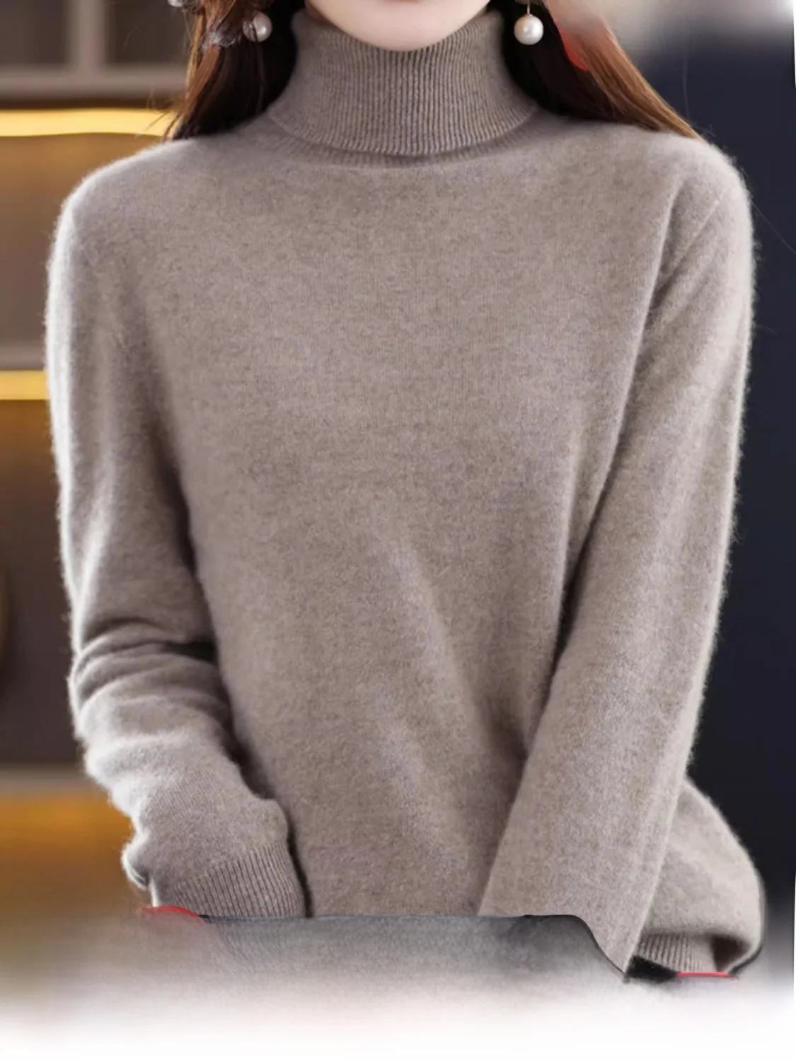 2024 Turtleneck Knit sweater Autumn and Winter New Woolen Sweater Lazy Inner wear Advanced with Coat Warm Soft Glutinous Top