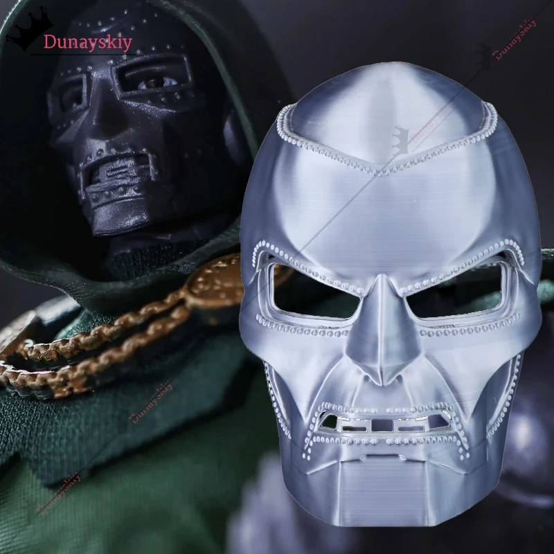 24*18 см Dr Doom Косплей Маска Череп ПВХ Металлические Части Шлем Анфас Маски
