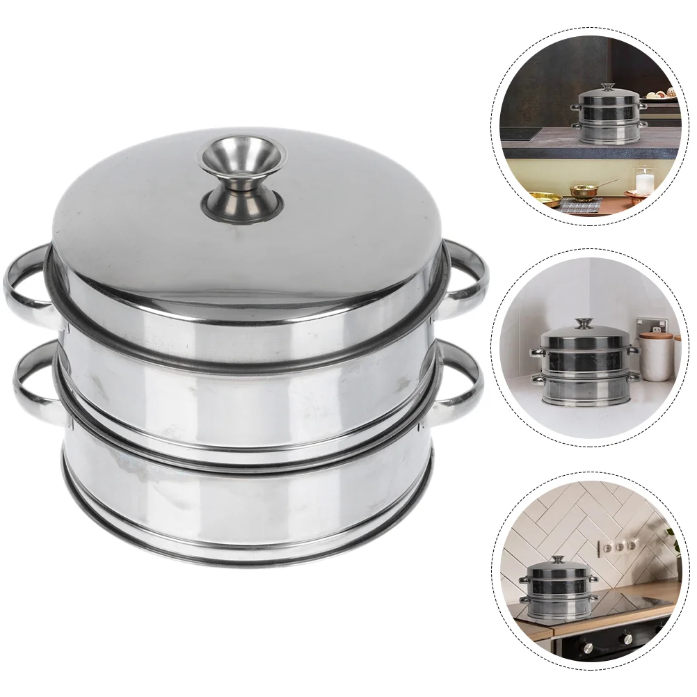 

Steamer Pot Basket Sum Dim Steel Stainless Steaming Cookware Metal Kitchen Chinese Dumpling Soup Pan Steam Tier Saucepans Insert