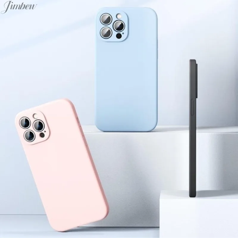 

Original Square Liquid Silicone Phone Case For iPhone 14 13 11 12 Pro Max Mini X XR XS 7 8 Plus SE 2020 Shockproof Back Cover