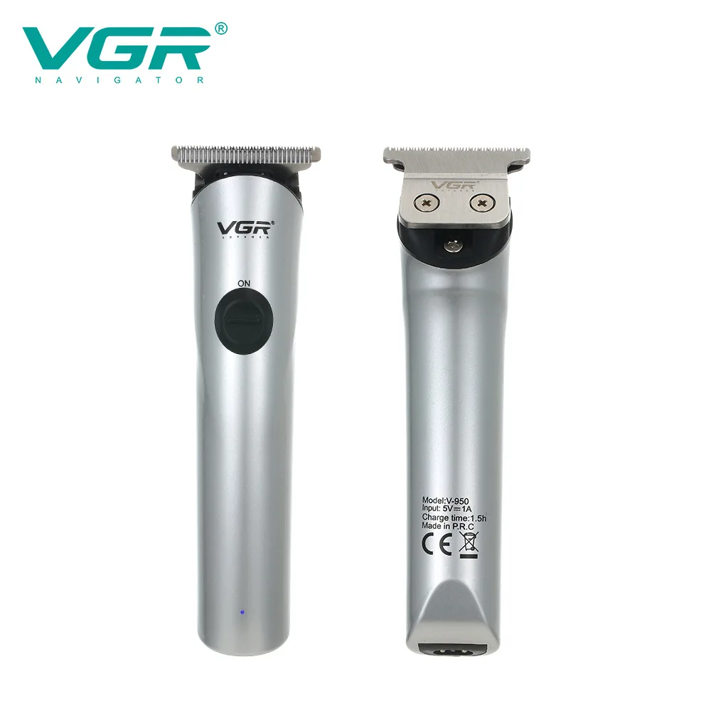 

VGR hair trimmer v950 small hairdresser USB rechargeable hair clipper light weight barber hair clipper oilhead carving white