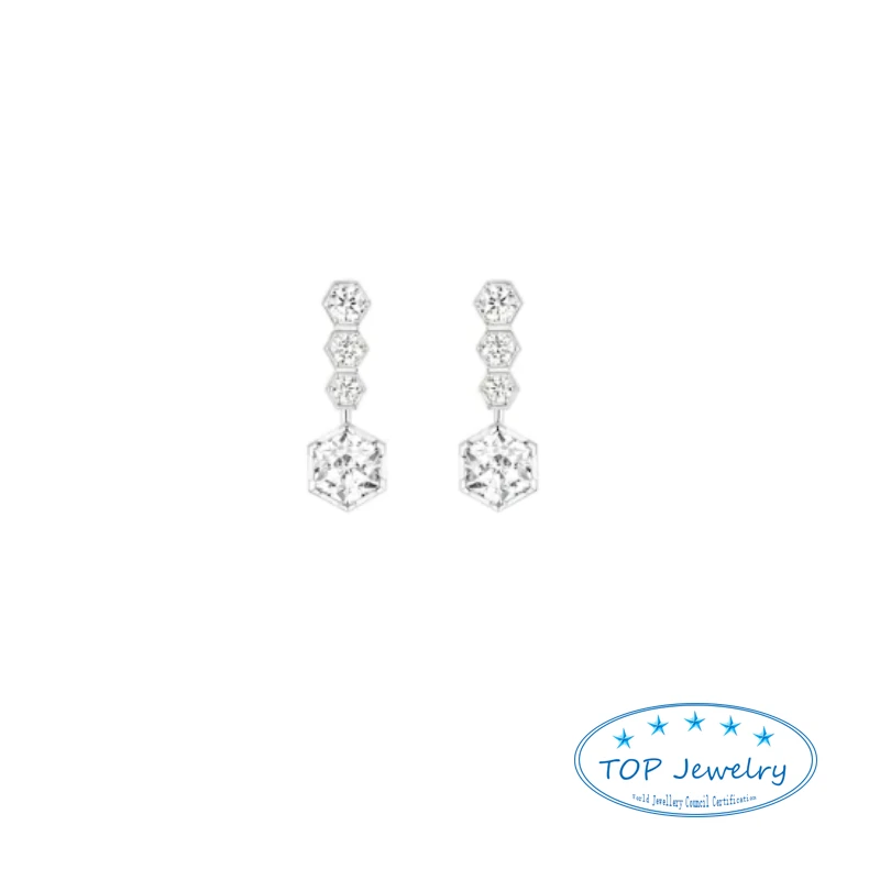 

Chaumet Paris French luxury brand jewelry 925 sliver BEE MY LOVE honeycomb diamonds earrings for women wedding gift