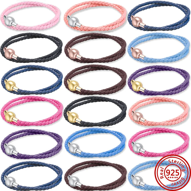 

Браслет женский из серебра 100% пробы с двумя кольцами и бусинами