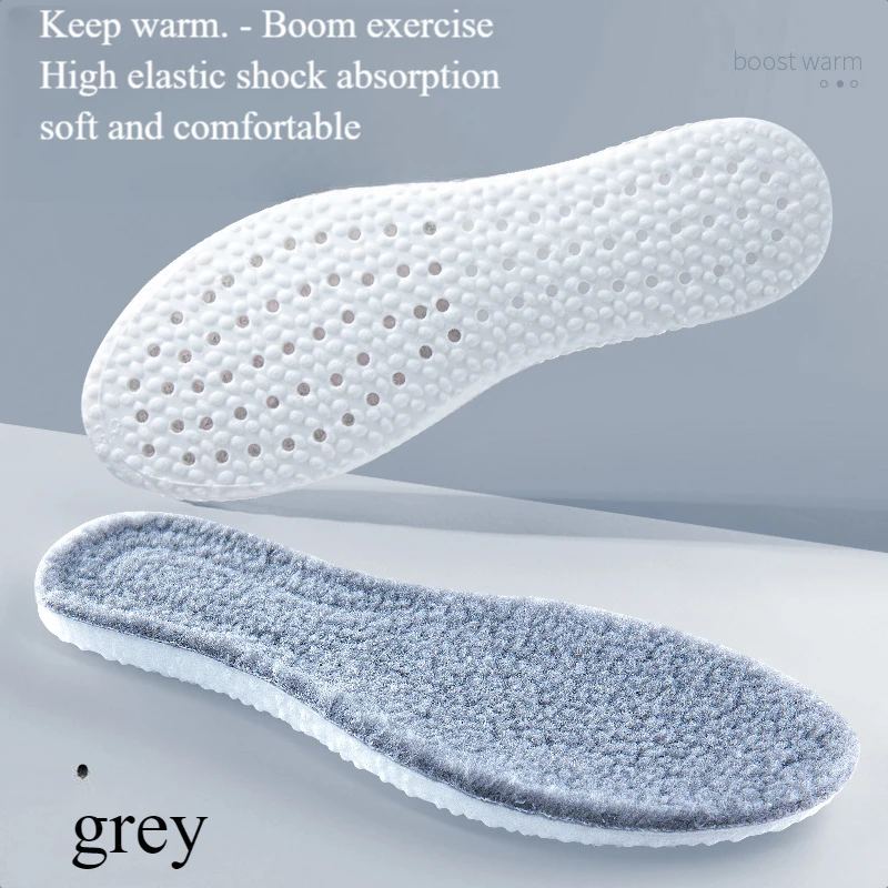 Keep Warm Heated Cashmere  Increase Insole Thicken Soft Breathable Winter Sport Shoes Insert For Man Woman