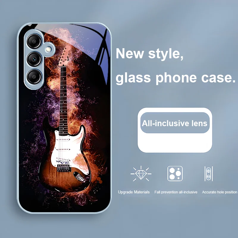 Гитарный инструмент белый для Samsung Galaxy A01 02 03 Core A04 A14 4G A13 54 34 31 20 25 23 22 5G S21 Ultra S20