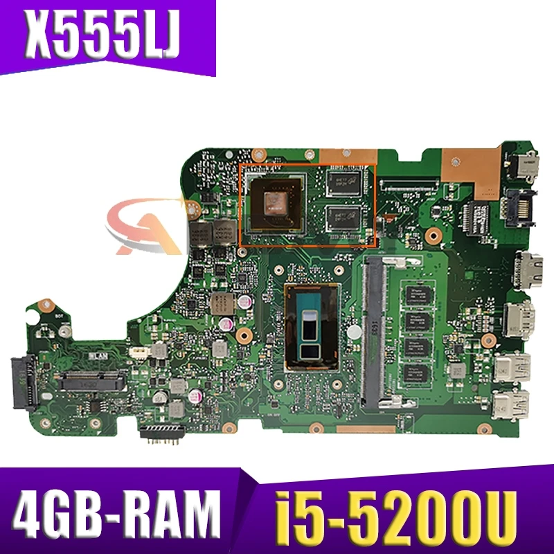 

REV.3.3 For ASUS X555LD X555LJ SR23Y i5-5200U N16V-GM-B1 with 4GB RAM on board Notebook motherboard Mainboard test 100% work