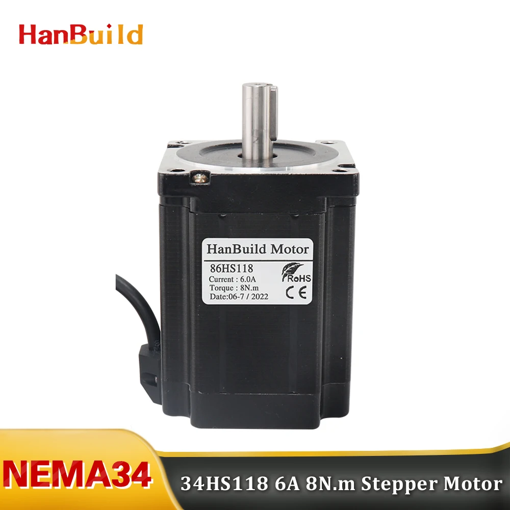 

NEMA34 CNC stepper motor 86X118mm D14mm 8N.m 6.0A 86 Series motor 34HS11860 for CNC engraving machine high torque stepper motor