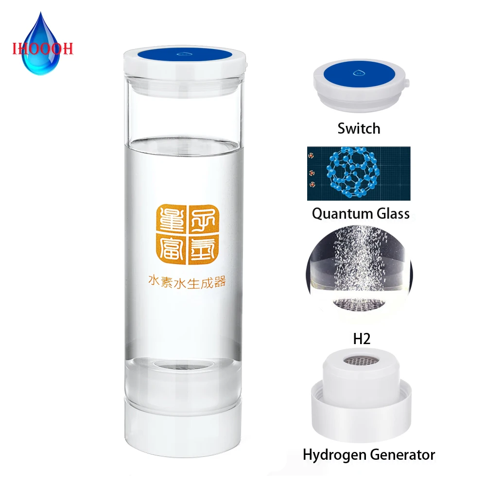 

Glass Implanted Quantum Hydrogen Rich Water Generator DuPont SPE/PEM Electrolysis ORP Alkaline Maker Rechargeable Pure H2 Bottle
