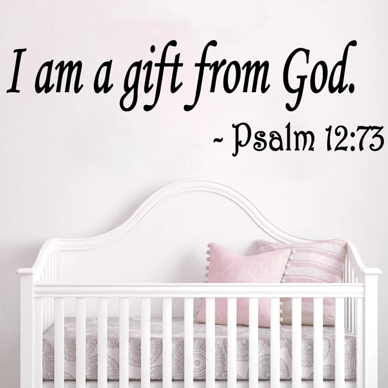 

Psalm Wall Sticker Bible Verse Vinyl Decal Babys Kids Bedroom Decoration Blessing Home Decor God Mural Poster I Am A Gift