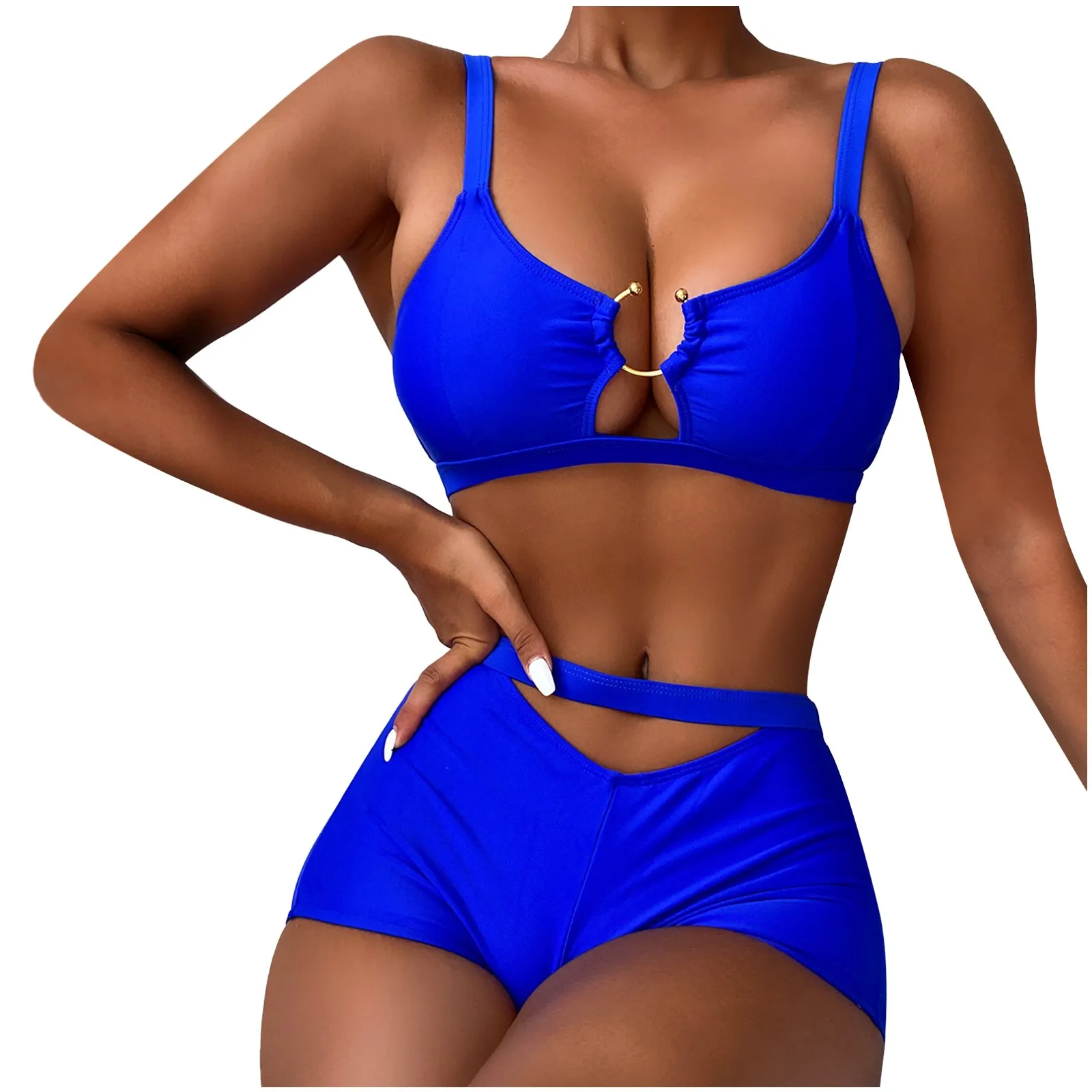 

Yellow Swimsuit Top Halter Short Sleeve Swimsuit Women 2 Piece Brazilian Bandage Bikini Sunflower Bathing Suit Top