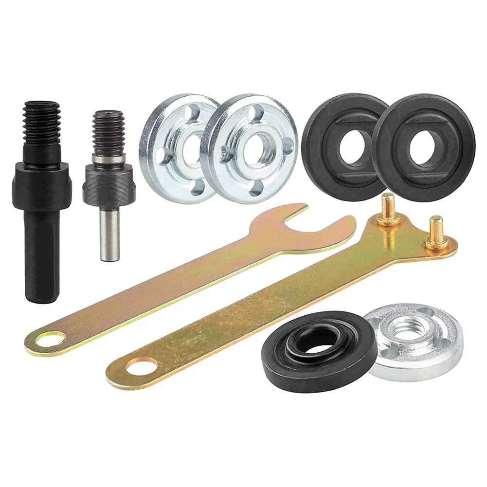 

Drill Angle Grinder Adapter with Flange Nut Parts Set 3 Set Replacement Grinder Flange Nuts and Wrench Conversion Tool