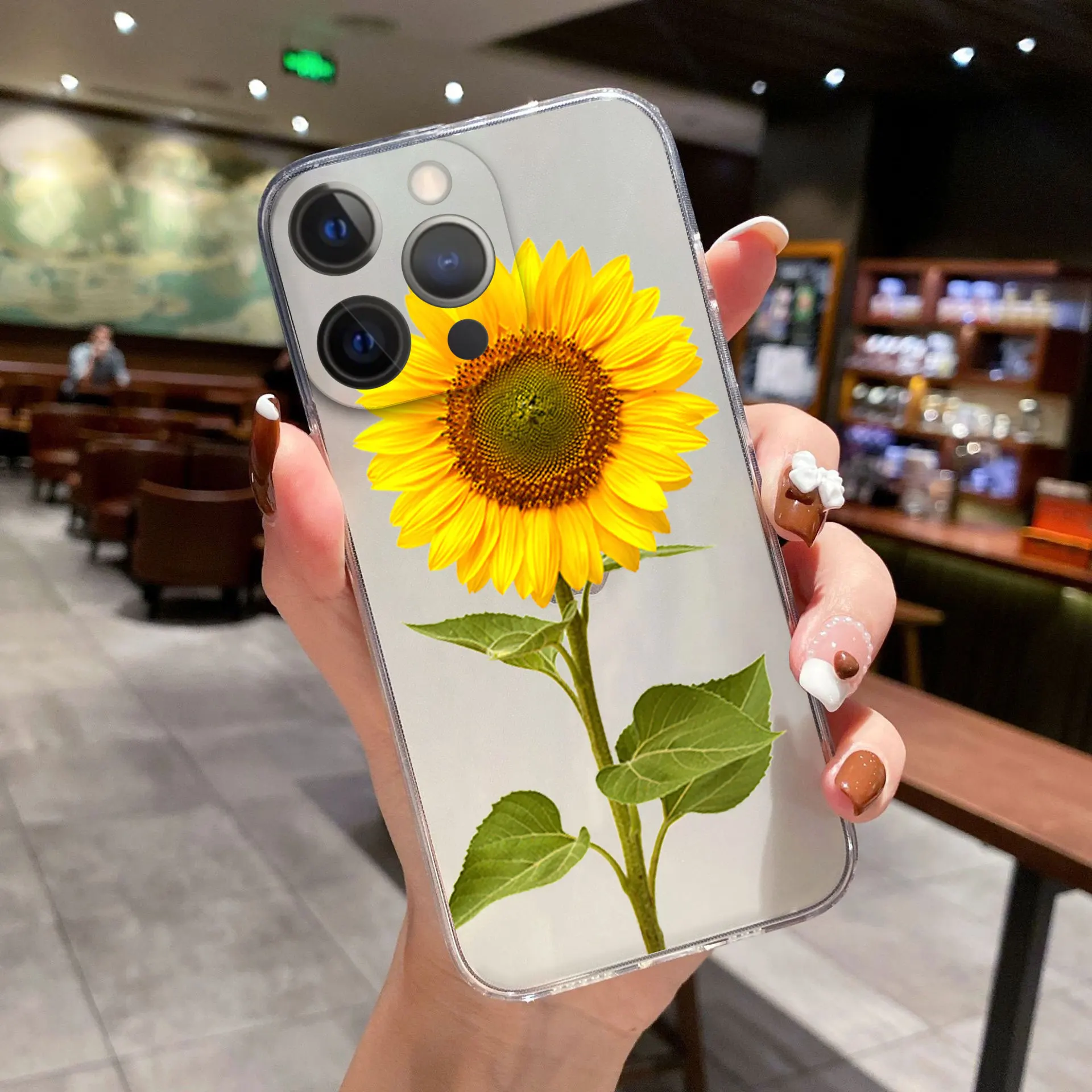 

Beautiful Flower Transparent Soft Anti-Fall Case Suitable for IPhone 14 13 12 11 Pro Max X XR XSMAX 8 7 Plus 12 13Mini