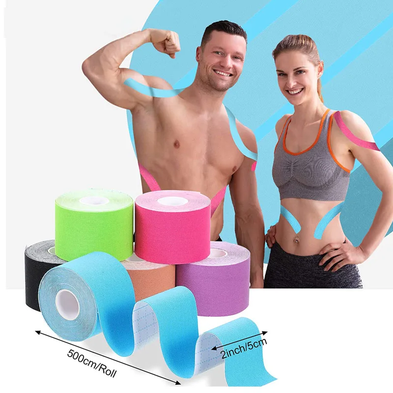 

Kinesiology Athletic Tape Recovery Sports Cotton Elastic Adhesive Strain Injury Run Knee Muscle Pain Relief Fitness Bandage