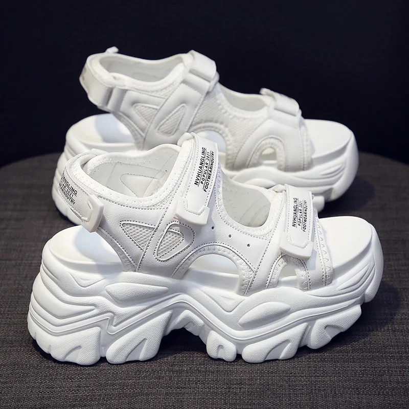 

Сандалии на платформе с рифленой подошвой, модель 2022 года, объемная симфония, очень высокий каблук, для студентов, летний цвет, пляжная обувь...