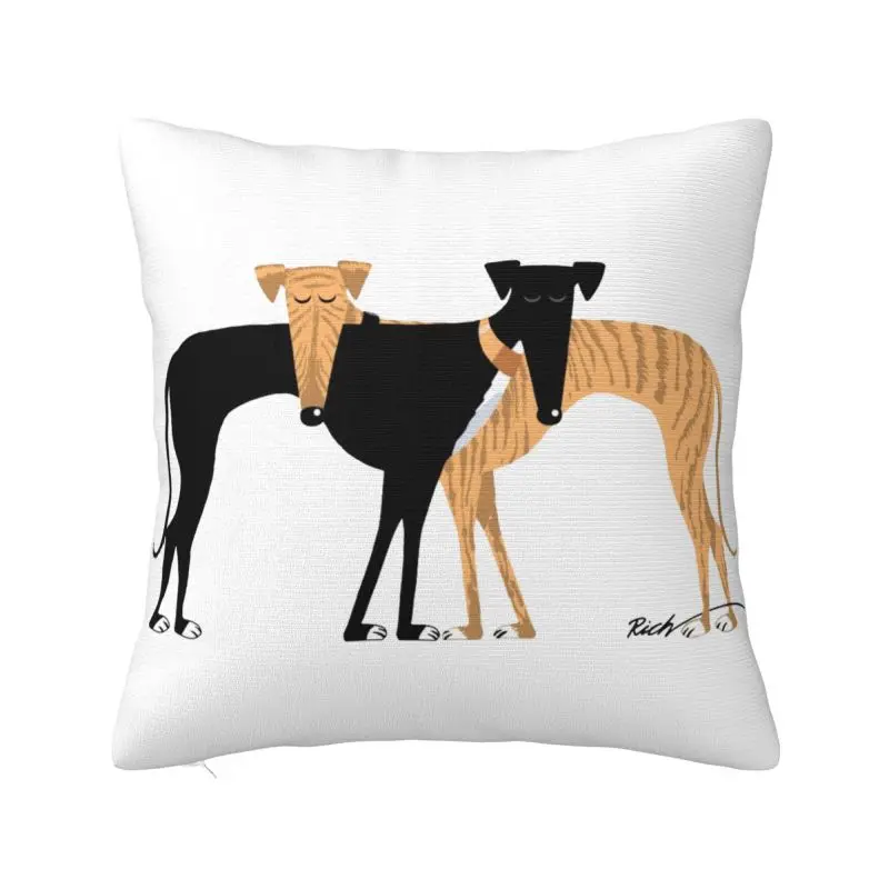 

Greyhound Dog Luxury Throw Pillow Cover Head Rest Brindle Hound Car Cushion