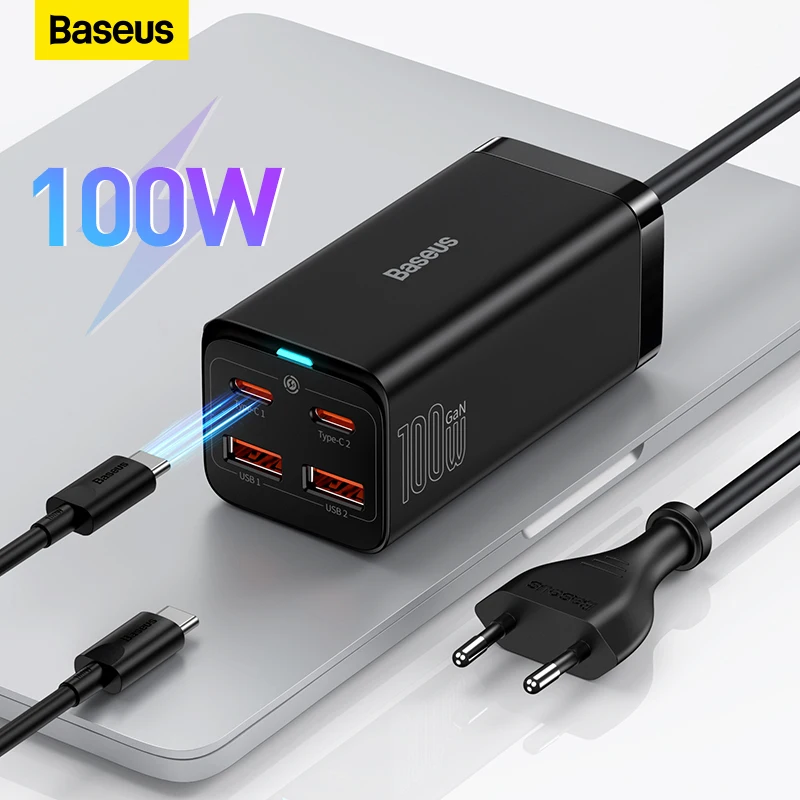Baseus 100W 65W GaN Charger Desktop Laptop Fast Charger 4 in 1 Adapter For iPhone 14 13 12 Pro Max Phone Charger Xiaomi Samsung 1