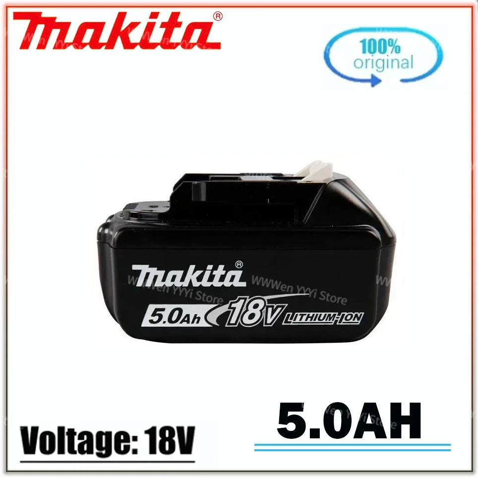 

5.0Ah Original Makita Rechargeable 18V Li-Ion Battery For BL1830 BL1815 BL1860 BL1840 194205-3 Replacement Power Tools Battery