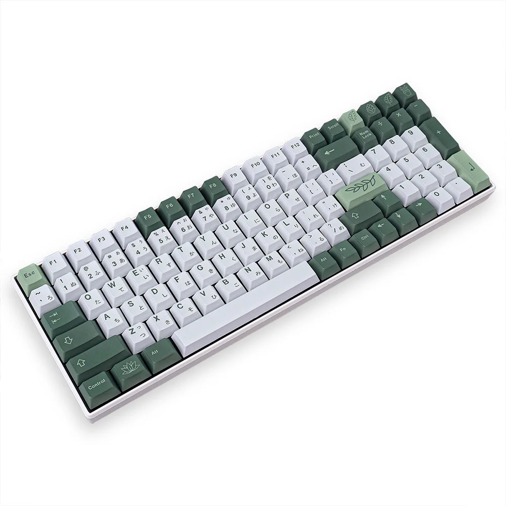 

GMK Botanical Garden Keyboard Keycap Japanese Green 128 Keys PBT Dye Sublimation Cherry Height Keycap For 61/64/68/84/87/104/108