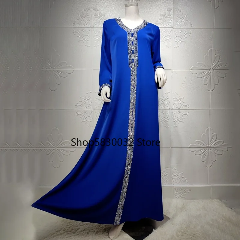 Arabic Dubai Abayas For Women Moroccan Caftan Evening Dress Eid Mubarak Islam Clothing Kimono Boubou Djellaba Femme