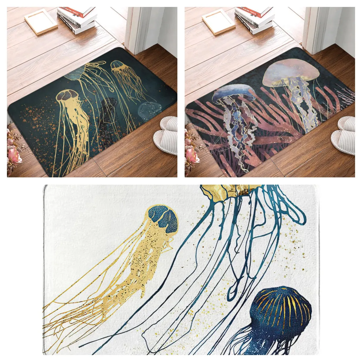 

Дверной коврик, медуза, автобус, Декор, 3D ковер, коврик для ванной, нескользящий вход, гостиная, домашняя кухня, песок, соскабливание пыли, ван...