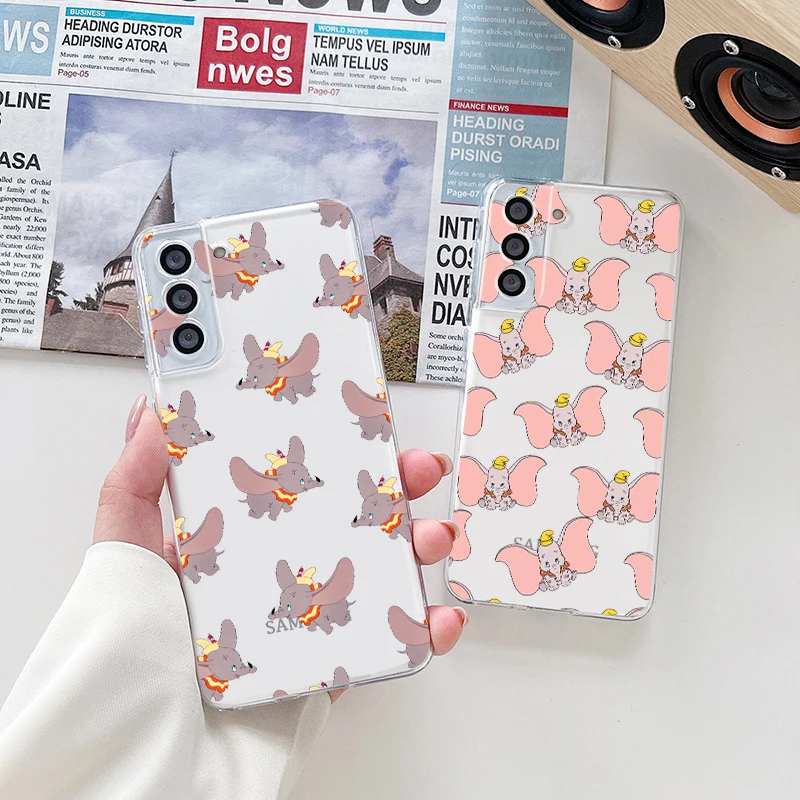 

Disney Dumbo Cute Cool Phone Case For Samsung Galaxy S22 S21 S20 FE Ultra Pro Lite S10 S10E S9 Plus 5G Transparent Cover