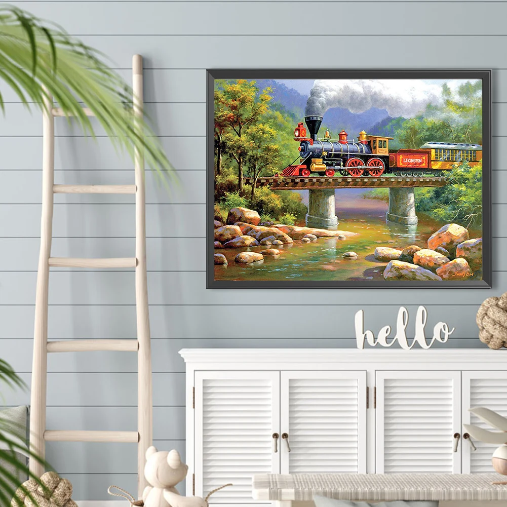 Набор для алмазной вышивки паровой поезд 40 х30 см