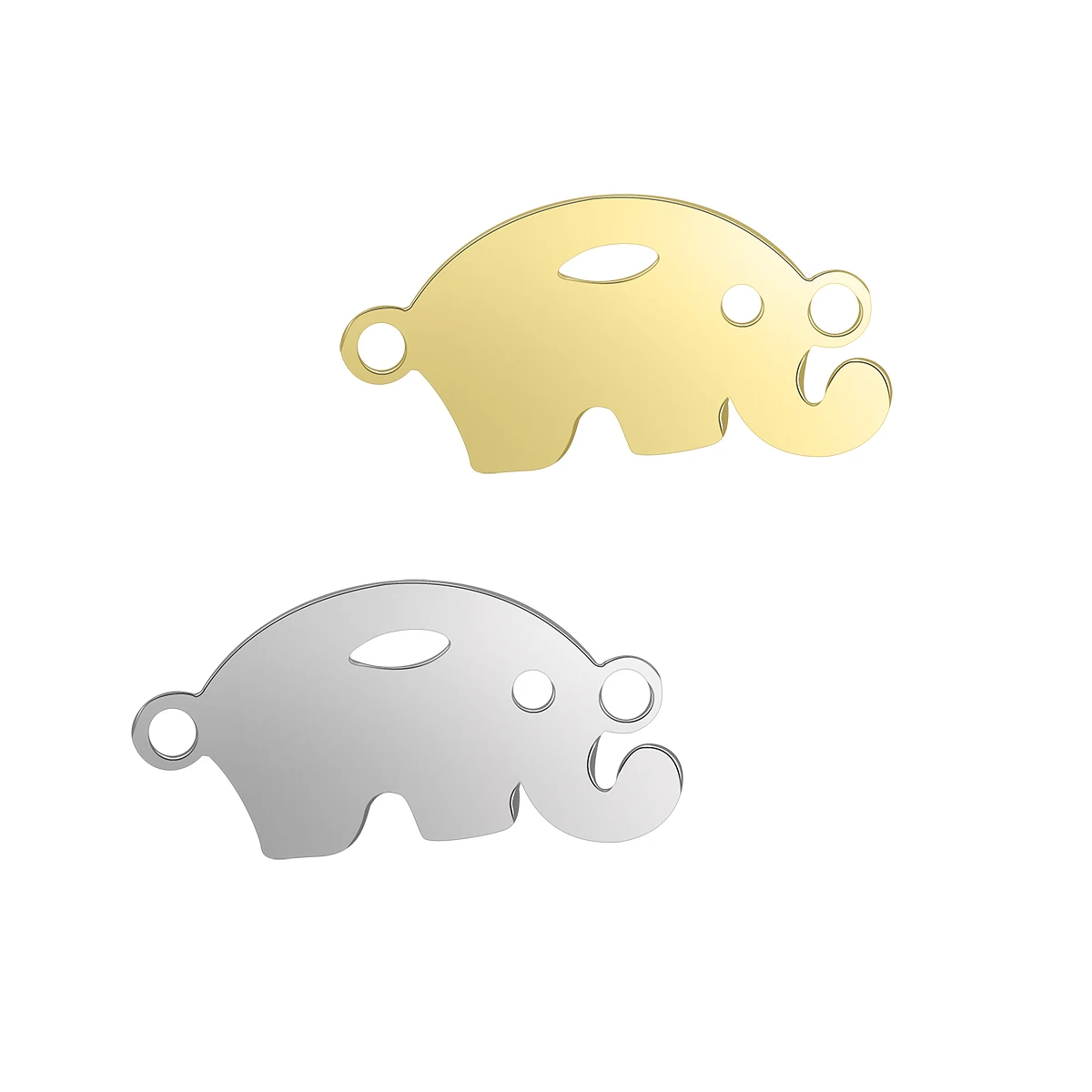 10Pcs Stainless Steel Animal Elephant Plant Cactus ＆ Pin Charms Connectors For DIY Jewelry Making Handmade Accessories Wholesale