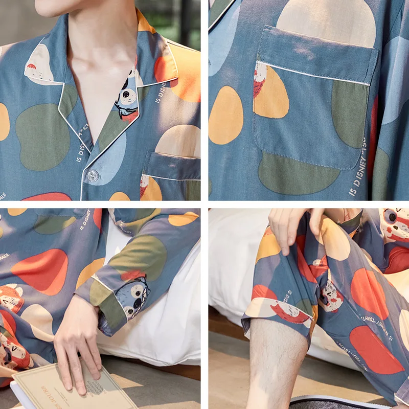 Sleepwear Silk Satin Pajamas Couple Set Long Button-Down Pyjamas Suit Pijama Women Men Loungewear Pj Set Big Size 3XL XXL XL