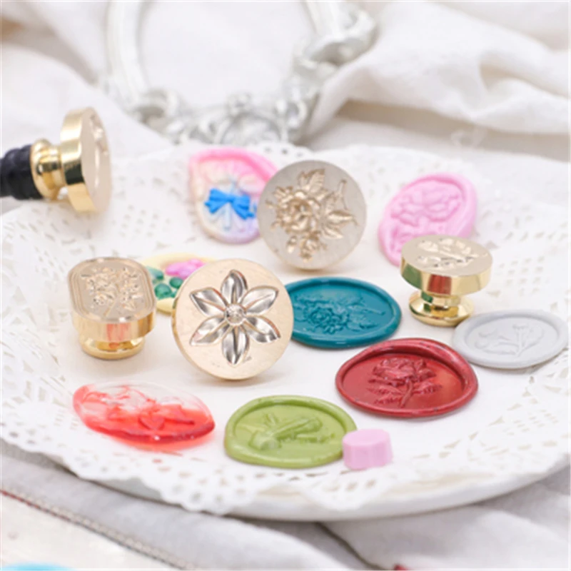 

Magnolia Tulips Cactus Plants Wax Seal Stamp DIY Carnation Flower Plant Stamps Seals Card Making Hobby Wedding Envelope Craft