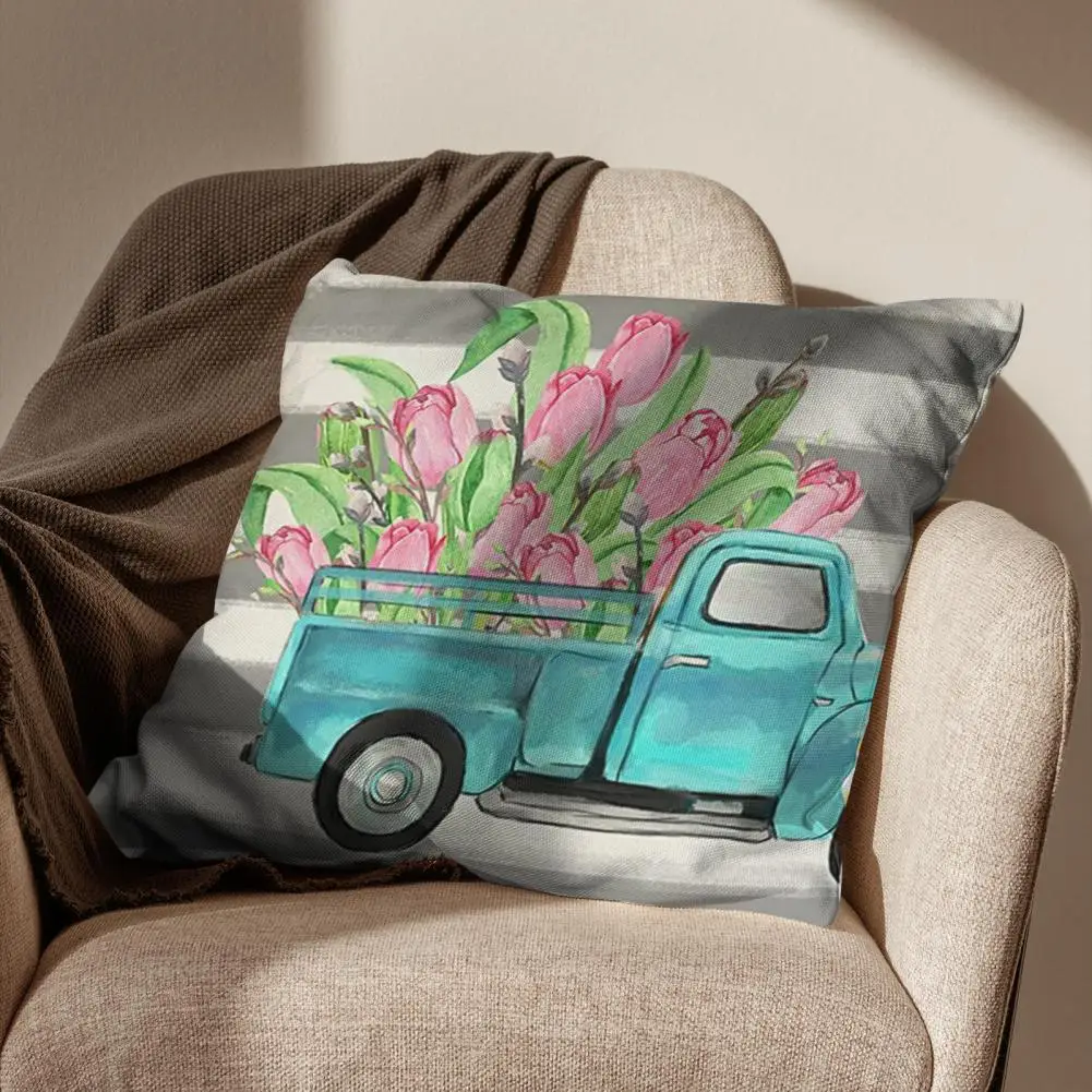 

Pillow Case Lint-free Pillow Sham Tear Resistant Bicycle Floral Pillow Case