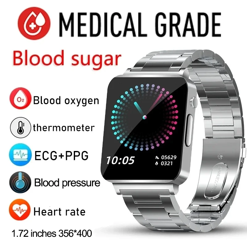 

2023 New Health Monitoring PPG+ECG Smart Watch Men Heart Rate Oxygen Monitor Non-Invasive Blood Glucose For Xiaomi Recommend