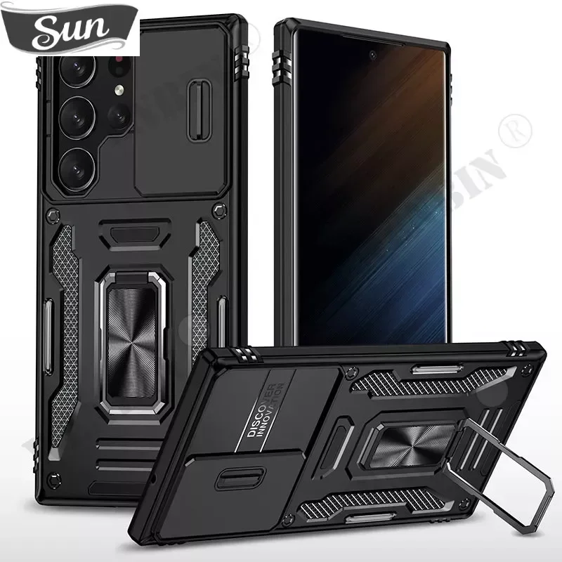 

Чехол для Samsung S23 Ultra S22 Ultra Plus S21 FE A54 A32 A24 A14, чехол с кольцом на палец для автомобиля