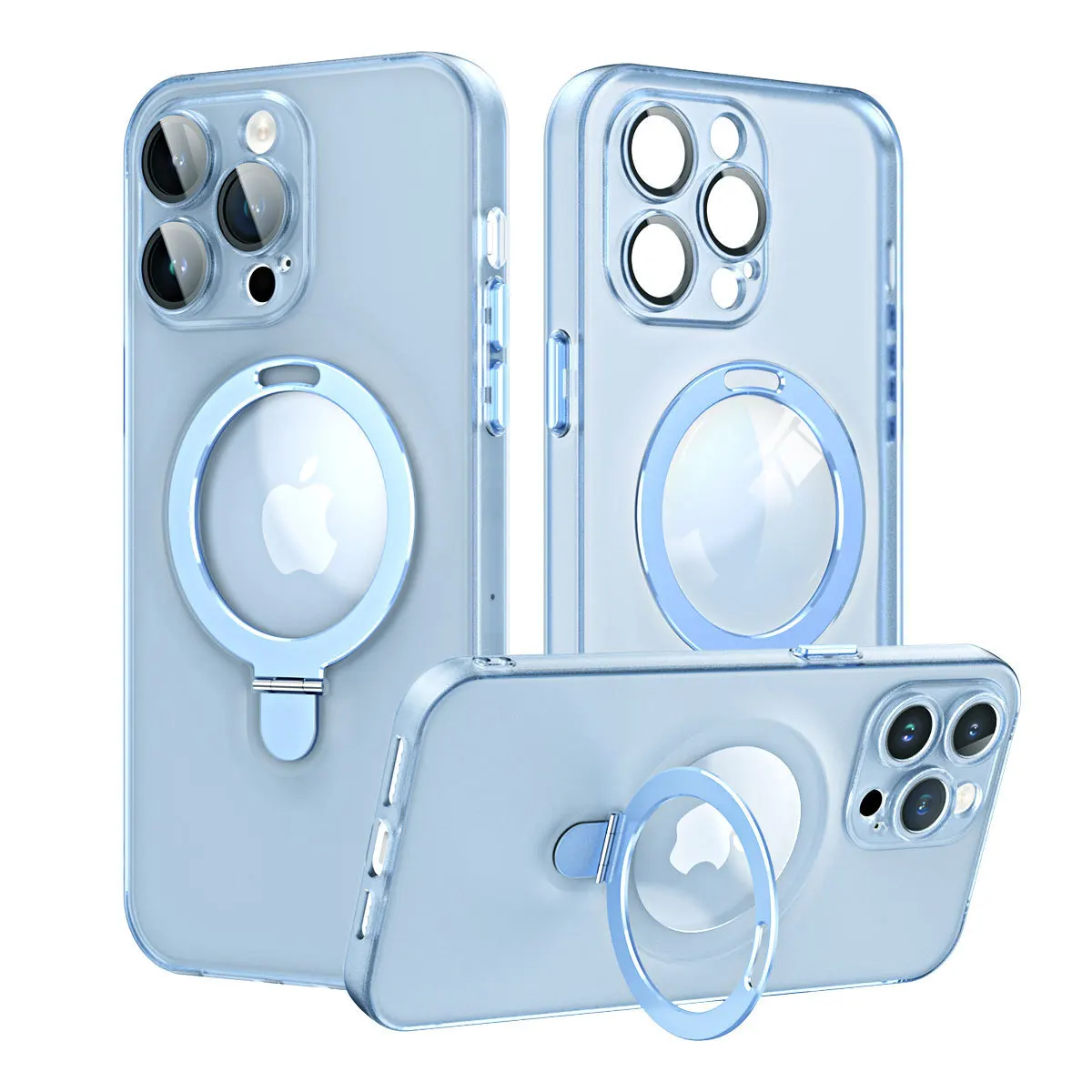 Suitable For Iphone14plus13promax Mobile For Phone Case Apple 12pro11 Frosted Magnetic Suction With Lens Film Bracket Hard Shell