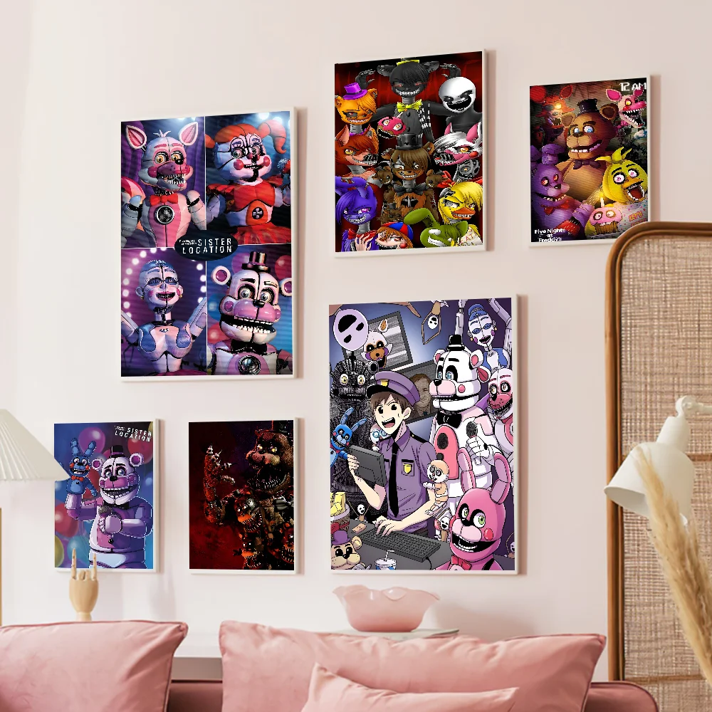 Fnaf Five-Nightes At Games F-Freddyes Классические постеры с фильмами HD Качественный постер