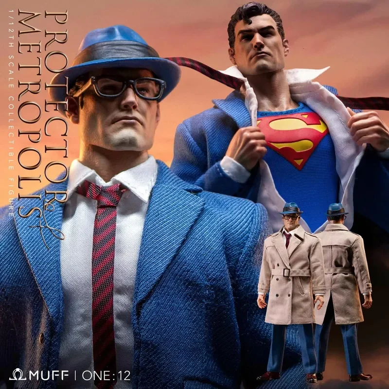 Фото В наличии: 100% Оригинальная фигурка Muff Toys 1/12 Супермен Кларк Кент, Защитник Метрополиса, аниме-фигурка для коллекционеров №4